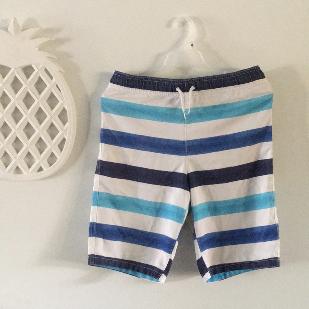 Striped swimming trunks